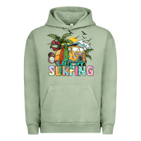 Pigment Oil Green Let's go surfing Urban Hoodie - NancyCooperArtShop