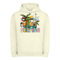 Pigment Pistachio Let's go surfing Urban Hoodie - NancyCooperArtShop