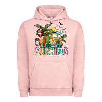 Pigment Salmon Let's go surfing Urban Hoodie - NancyCooperArtShop