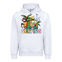 White Let's go surfing Urban Hoodie - NancyCooperArtShop