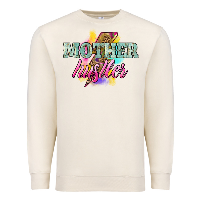 Mother Hustler Lightning Bolt Premium Sweatshirt by NancyCooperArtShop | Teevron