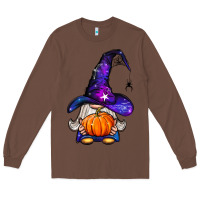Chestnut witch gnome with pumpkin Long Sleeve Tee - BundleAndBundleShop