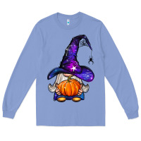 Colony Blue witch gnome with pumpkin Long Sleeve Tee - BundleAndBundleShop