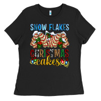 Black snow flakes christmas cakes ado Ladies Tee - AdoDesignShop
