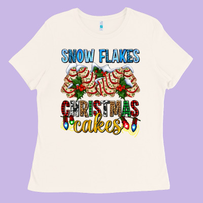 Snow Flakes Christmas Cakes Ado Ladies Tee Designed By Adodesignshop