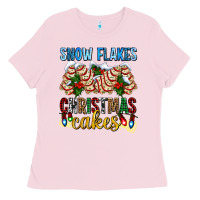 Bubblegum Pink snow flakes christmas cakes ado Ladies Tee - AdoDesignShop
