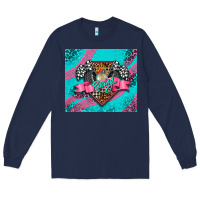 Navy racing pink tumbler Long Sleeve Tee - AdoDesignShop