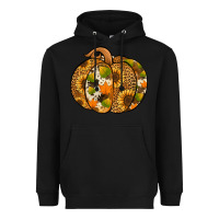 Black Leopard cowhide sunflower pumpkin Heavyweight Hoodie - NancyCooperArtShop