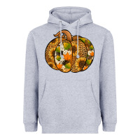 Heather Grey Leopard cowhide sunflower pumpkin Heavyweight Hoodie - NancyCooperArtShop