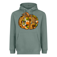 Sage Leopard cowhide sunflower pumpkin Heavyweight Hoodie - NancyCooperArtShop