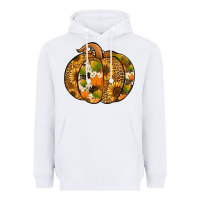 White Leopard cowhide sunflower pumpkin Heavyweight Hoodie - NancyCooperArtShop