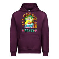 Mauve Wine Life's a beach make some waves Urban Hoodie - NancyCooperArtShop