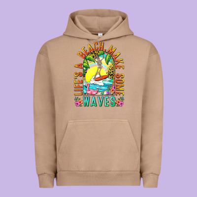 Life's A Beach Make Some Waves Urban Hoodie Designed By Nancycooperartshop