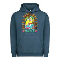 Pigment Midnight Navy Life's a beach make some waves Urban Hoodie - NancyCooperArtShop