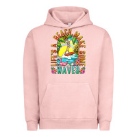 Pigment Salmon Life's a beach make some waves Urban Hoodie - NancyCooperArtShop