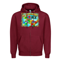 Burgundy au somesaurus rex Zipper Hoodie - BarkalooDesign