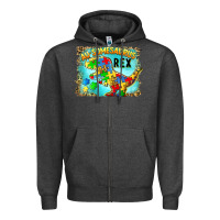 Charcoal Heather au somesaurus rex Zipper Hoodie - BarkalooDesign