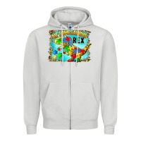 Dove Grey au somesaurus rex Zipper Hoodie - BarkalooDesign
