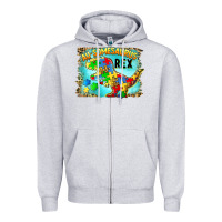 Heather Grey au somesaurus rex Zipper Hoodie - BarkalooDesign