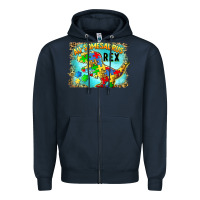 Navy au somesaurus rex Zipper Hoodie - BarkalooDesign