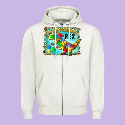 Au Somesaurus Rex Zipper Hoodie Designed By Barkaloodesign