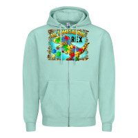 Seafoam au somesaurus rex Zipper Hoodie - BarkalooDesign