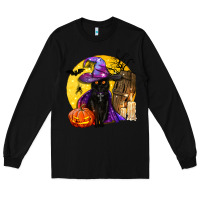 Black black witch cat coffin and moon Long Sleeve Tee - BundleAndBundleShop