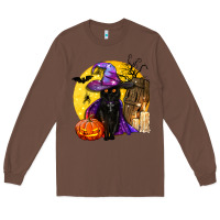 Chestnut black witch cat coffin and moon Long Sleeve Tee - BundleAndBundleShop