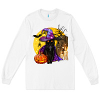 White black witch cat coffin and moon Long Sleeve Tee - BundleAndBundleShop