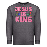 Charcoal Heather jesus is king Premium Sweatshirt - MaliasSmallBusiness