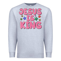 Heather Grey jesus is king Premium Sweatshirt - MaliasSmallBusiness
