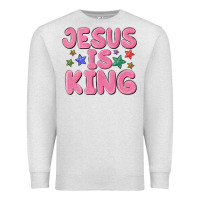 Oatmeal Heather jesus is king Premium Sweatshirt - MaliasSmallBusiness