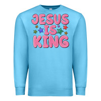 Ocean Blue jesus is king Premium Sweatshirt - MaliasSmallBusiness