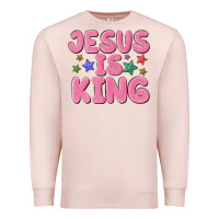 Pale Pink jesus is king Premium Sweatshirt - MaliasSmallBusiness