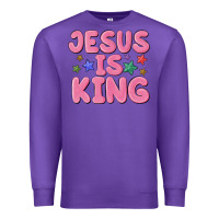 Purple jesus is king Premium Sweatshirt - MaliasSmallBusiness
