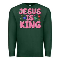 Sports Green jesus is king Premium Sweatshirt - MaliasSmallBusiness