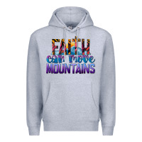 Heather Grey Faith Can Move Mountains Premium Hoodie - LillyAllenDesigns
