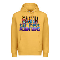 Mustard Faith Can Move Mountains Premium Hoodie - LillyAllenDesigns