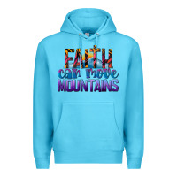Ocean Blue Faith Can Move Mountains Premium Hoodie - LillyAllenDesigns