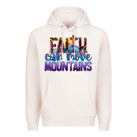 Pale Pink Faith Can Move Mountains Premium Hoodie - LillyAllenDesigns