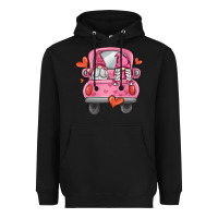 Black valentines day gnome truck Heavyweight Hoodie - MaliasSmallBusiness