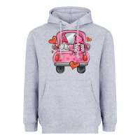 Heather Grey valentines day gnome truck Heavyweight Hoodie - MaliasSmallBusiness