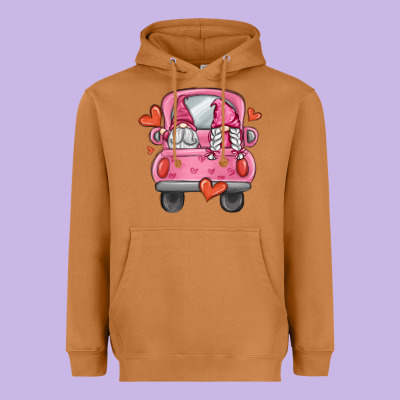 Valentines Day Gnome Truck Heavyweight Hoodie Designed By Maliassmallbusiness