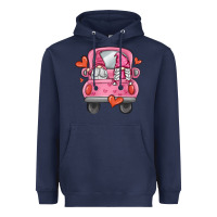 Navy valentines day gnome truck Heavyweight Hoodie - MaliasSmallBusiness