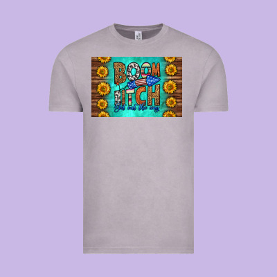 Boom Bitch Get Out The Way Skinny Metal Can Holder Vintage Tee Designed By Hra Design Shop