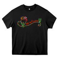 Black merry christmas western Heavy Core Tee - CowhideDigitalArt