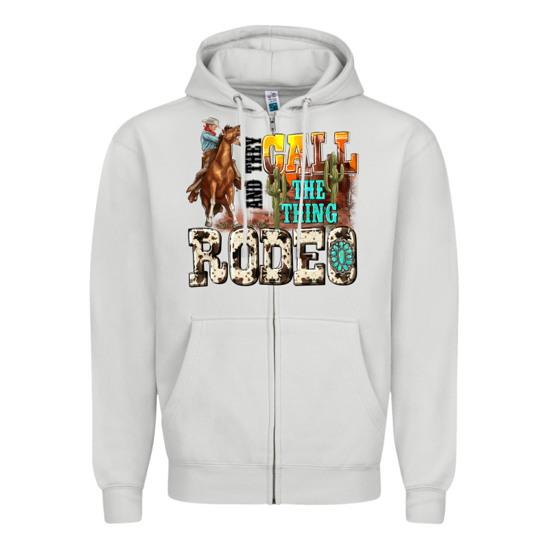 And They Call The Thing Rodeo Zipper Hoodie by NancyCooperArtShop | Teevron