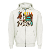 Oatmeal Heather and they call the thing rodeo Zipper Hoodie - NancyCooperArtShop
