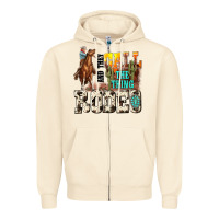 Sandshell and they call the thing rodeo Zipper Hoodie - NancyCooperArtShop