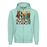 Seafoam and they call the thing rodeo Zipper Hoodie - NancyCooperArtShop